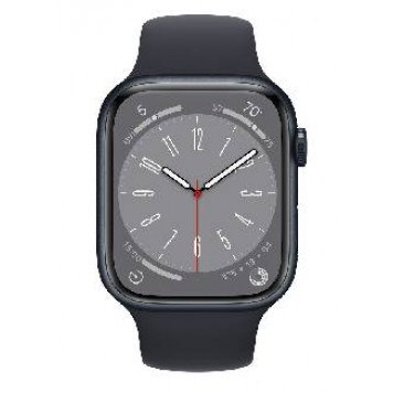 Apple Watch Series 8 GPS, 45mm, Midnight Aluminium Case with, Midnight Sport Band - Regular (MNP13GK/A)-1