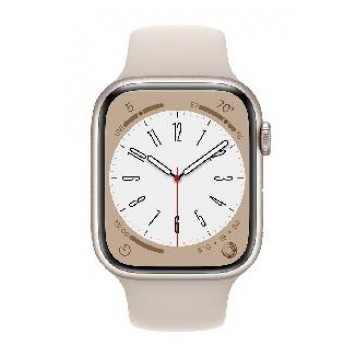 Apple Watch Series 8 GPS, 45mm, Starlight Aluminium Case with, Starlight Sport Band - Regular (MNP23GK/A)-1