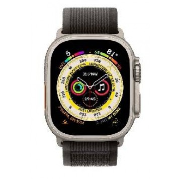 Apple Watch Ultra GPS + Cellular, 49mm, Titanium Case with Black/Gray Trail Loop - M/L (MQFX3GK/A)-1