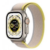 Apple Watch Ultra GPS + Cellular, 49mm, Titanium Case with Yellow/Beige Trail Loop - M/L (MQFU3GK/A)