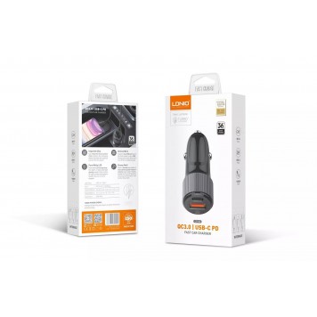 Автомобильное зарядное устройство LDNIO C510Q 2*USB（AC) Type-C Чёрный-1