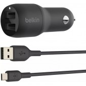 Автомобильное ЗУ Belkin Car Charger 24W Dual USB-A USB-A - MicroUSB 1m black