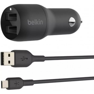 Автомобильное ЗУ Belkin Car Charger 24W Dual USB-A USB-A - MicroUSB 1m black