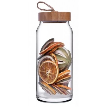 Банка для сыпучих Pasabahce ВУДИ 1130 л крышка бамбук 43593-1