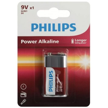 Батарейка Philips 6LR61P1B/51  крона  алкалиновая 9V 1 шт. 6LR61/9V-1BL Power (1/12/24/6240)