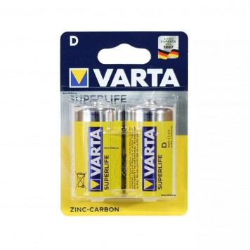 Батарейка VARTA Superlife (Super Heavy Duty) Mono 1.5V - R20P/D (2  шт) в пленке (2014)  2014-2