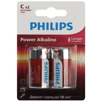 Батарейки Philips LR14P2B/51  С  алкалиновые 2 шт. LR14-2BL Power (2/24/48/5760)