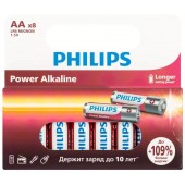 Батарейки Philips LR6P8W/51 АА алкалиновые 15v 8 шт. LR6-8BL Power (8/160/19200)