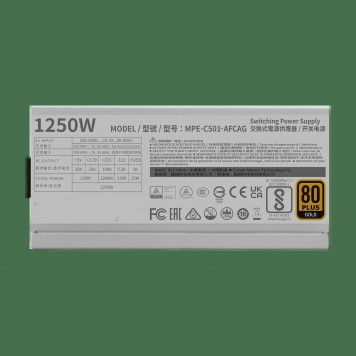 Блок питания CoolerMaster MWE GOLD 1250 V2 White 1250W Full Modular 80 GOLD MPE-C501-AFCAG-3GEU-4