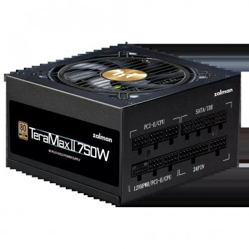 Блок питания Zalman Teramax 2 (750W) 90% 80 Gold 120mm 1xMB 18pin10pin 2xCPU 8pin(44) 3xMolex 8xSATA 3xPCIe 8pin(62) 1х12VHPWR Fully Modular