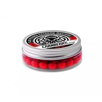 Бойлы плавающие FFEM Pop-Up 12mm# Cranberry N-Butyric white/red 55шт.