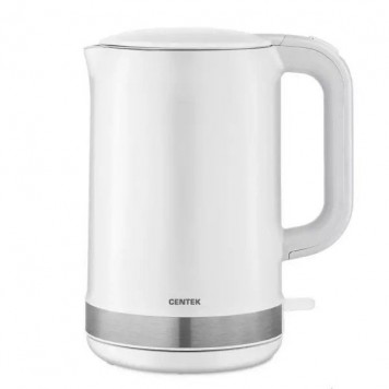 Чайник Centek CT-1010 (белый) 1.5л 2200Вт двойные стенки бесшовная колба эффект термоса