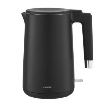 Чайник Centek CT-1011 (черный) 1.5л 2200Вт двойные стенки бесшовная колба эффект термоса
