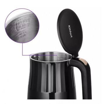 Чайник Kitfort КТ-6610 (сталь/пластик) черный-1