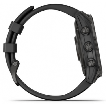 Часы Garmin Fenix 7 Sapph Solar, черный DLC титан с черным силиконом 010-02540-35-4