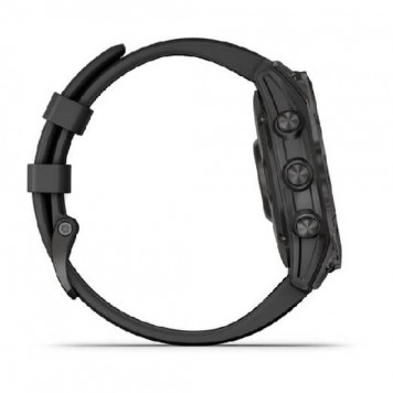 Часы Garmin Fenix 7 Sapph Solar, DLC титан с черным силиконом 010-02540-21-4
