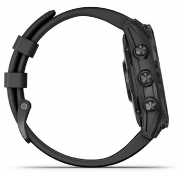 Часы Garmin Fenix 7 Solar, темносерый с черным силиконом 010-02540-11-4