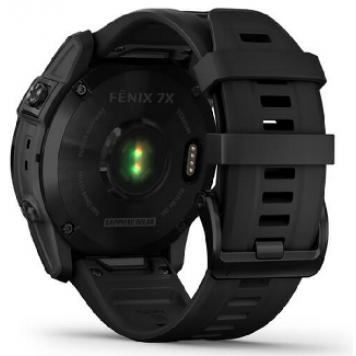 Часы Garmin Fenix 7X Sapph Sol черный DLC титан с черным силиконом 010-02541-23-6