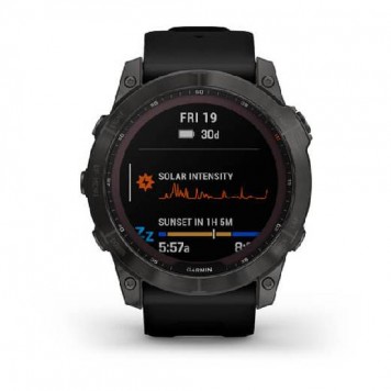 Часы Garmin  Fenix 7X Sapph Sol карбоново-серый DLC титан с черным силиконом 010-02541-11-1