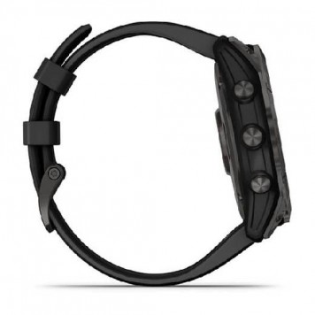 Часы Garmin  Fenix 7X Sapph Sol карбоново-серый DLC титан с черным силиконом 010-02541-11-3