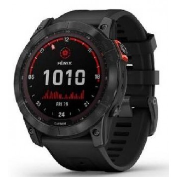 Часы Garmin Fenix 7X Sol темносерый с черным силиконом 010-02541-01