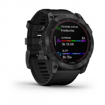 Часы Garmin Fenix 7X Sol темносерый с черным силиконом 010-02541-01-2