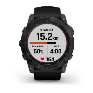 Часы Garmin Fenix 7X Sol темносерый с черным силиконом 010-02541-01-3