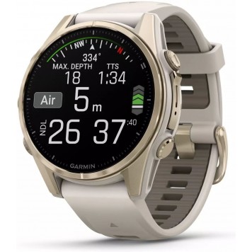 Часы с навигатором Garmin Fenix 8 43mm AMOLED сапфир песочный силикон