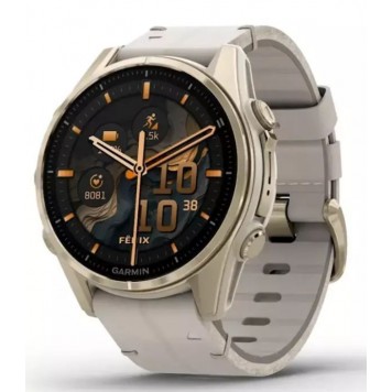 Часы с навигатором Garmin fenix 8 43mm AMOLED сапфир светлая кожа 010-02903-40