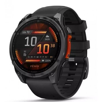 Часы с навигатором Garmin Fenix 8 47mm AMOLED стекло темный силикон