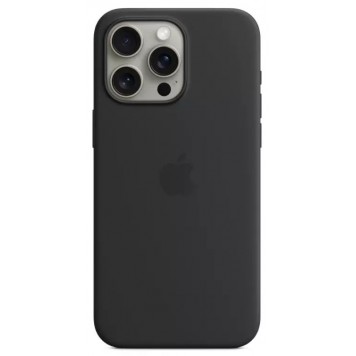 Чехол для iPhone 15 Pro Max Silicone Case with MagSafe - Black (MT1M3ZM/A)