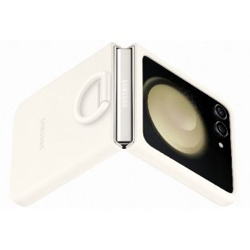 Чехол для Z Flip5 Silicone Cover with Ring, EF-PF731TUEGRU, Cream-4