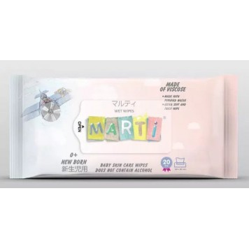 Детские влажные салфетки (20 шт) Marti