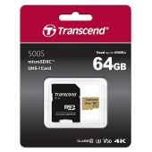 Карта памяти MicroSD 64GB Class 10 U3 Transcend TS64GUSD500S