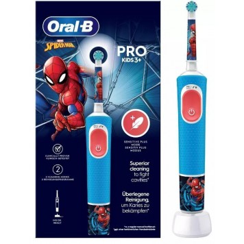 Детская электрическая зубная щетка Oral-B Vitality Pro Kids «Человек-Паук» круглая насадка 3+ лет