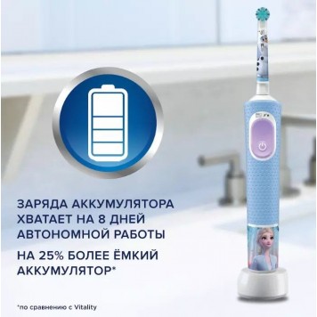 Детская электрическая зубная щетка Oral-B Vitality Pro Kids  Холодное Сердце 2  с мобильным приложением круглая насадка 3+ лет-10