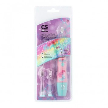 Электрическая звуковая зубная щетка CS Medica KIDS CS-9760-F (Русалочка) NEW с 3-мя насадками в комплекте-4