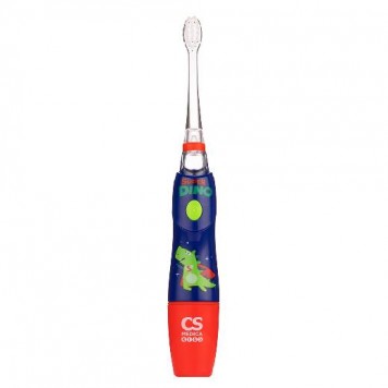 Электрическая звуковая зубная щетка CS Medica KIDS CS-9760-H (Динозавр) NEW с 3-мя насадками в комплекте
