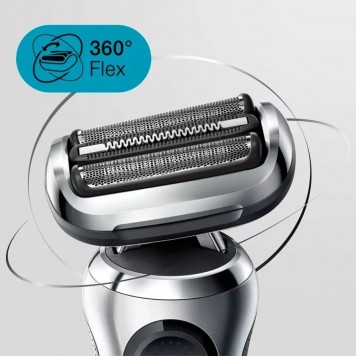 Электробритва Braun Series 7 71-S4200cs сухое/влажное бритьё зарядная станция насадка серебристая-4