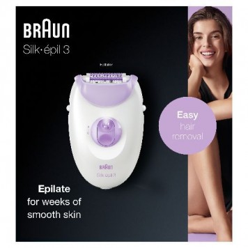 Эпилятор Braun Silk-épil 3 3-170, для сухой эпиляции, с подсветкой SmartLight, белый-8