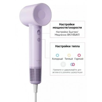 Фен высокоскоростной Laifen SE Lite Purple 1400 Вт 1 насадка ионизация-2