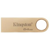 Флэш-накопитель Kingston 64Gb USB3.2 Gen1 Data Traveler SE9 (Gold Metal Case)