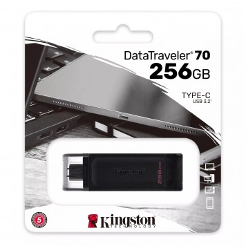 Флеш-накопитель Kingston Data Traveler 70 256 GB USB 3.2 Type-C Black DT70/256GB-2