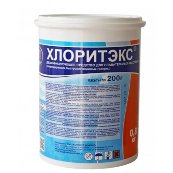 Химия для бассейна ХЛОРИТЭКС 0.8 кг.