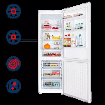 Холодильник-морозильник с инвертором MAUNFELD MFF195NFIW10-1