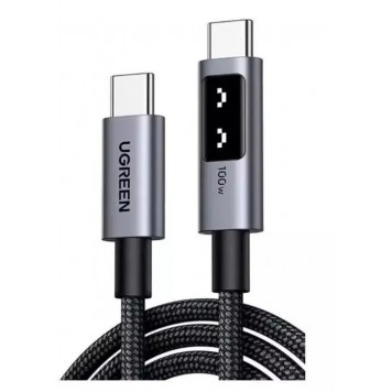 Кабель UGREEN Smart DigitalDisplay USB C-USB C 480Mbps 5A QC4.0/PD3.0 100W 1m L509 (35501)