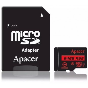 Карта памяти Apacer 64GB with SD Adapter (AP64GMCSX10U5-R)