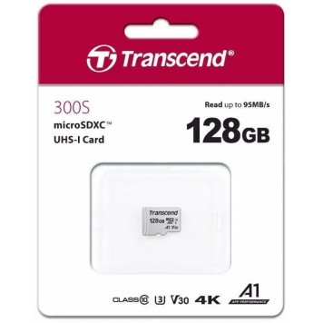 Карта памяти MicroSD 128GB Class 10 U3 Transcend TS128GUSD300S-A