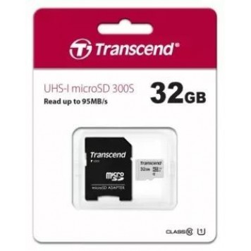 Карта памяти MicroSD 32GB Class 10 U1 Transcend TS32GUSD300S-1