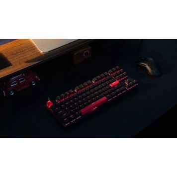 Клавиатура механическая Lemokey X1 87Key Keychron Red USB-A QMK/VIA EN/KZ/RU Red led черный-3